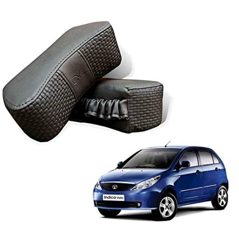 Kozdiko 2 Pcs Memory Foam Grey Car Vastra Neck Rest Cushion Set for Tata Vista, koz_5433
