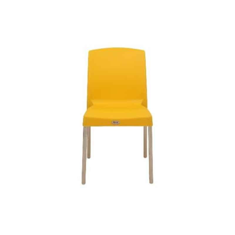 Supreme Hybrid Premium Plastic Yellow Chair without Arm (Pack of 2)