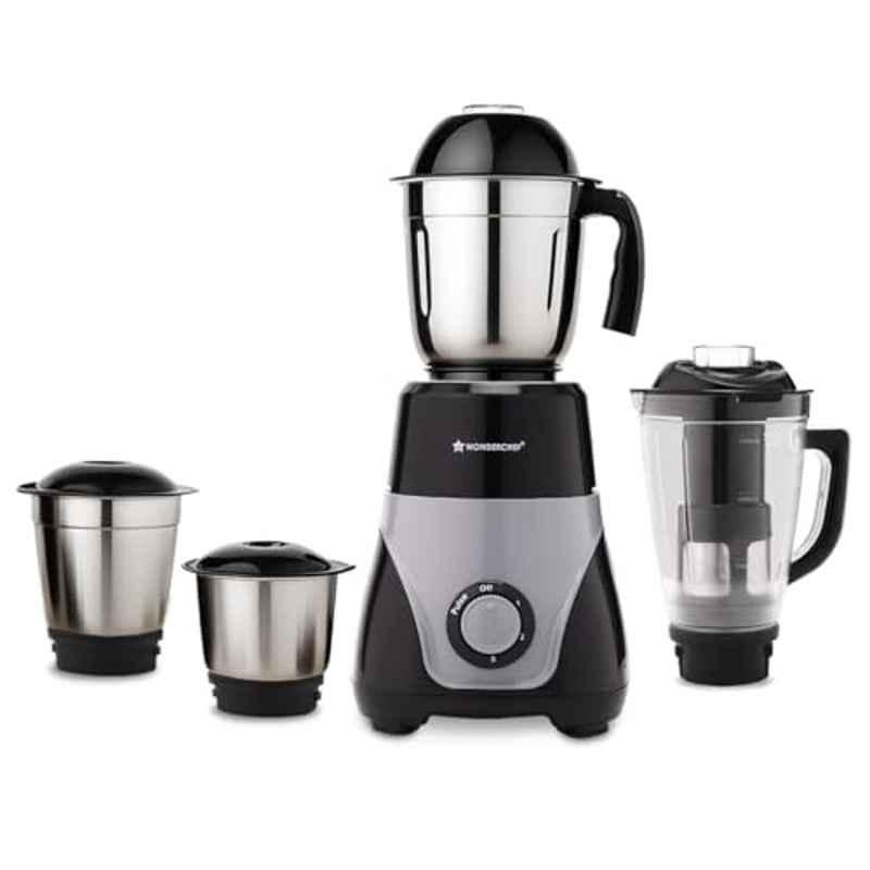 Wonderchef Vista 750W Black Mixer Grinder with 4 Jars & 1 Year Warranty, 63155076