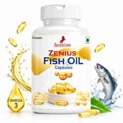 Zenius India 60 Pcs Fish Oil Capsule with Omega-3 Fatty Acids- Omega 3, 6 & 9, EPA & DHA for Heart Health, Brain & Healthy Skin Support