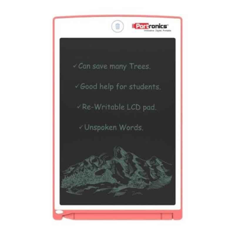 Portronics Ruffpad 8.5 inch Pink Re-Writable LCD Pad, POR-499