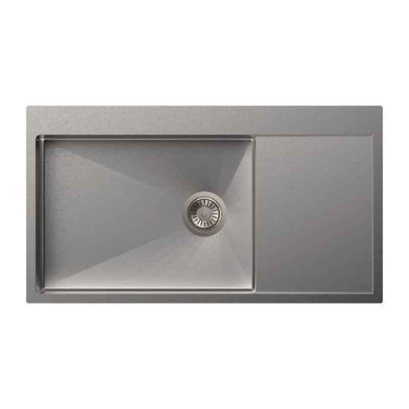 Carysil Micro Radius R10 Single Bowl Stainless Steel Matt Finish Kitchen Sink, Size: 36x20x8 inch