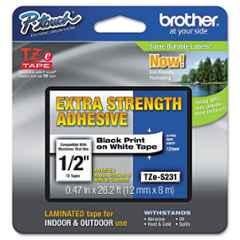Brother TZE-S231 Black on White Label Tape