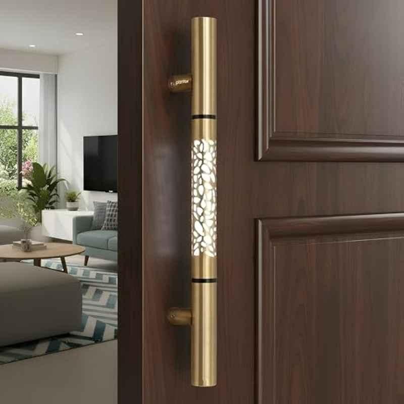 Plantex 12 inch Antique Brass LED Main Door Handle/Pull-Push Handle with Sensor Touch/Lighting Door Handle for Main Door/Stainless Steel Handle for Home & Door Decor, APS-OHLH-1112-300MM-BA-DOOR-HANDL