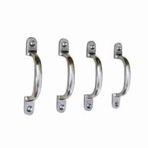 Mix & Match Hotbad 4 inch Cast Iron Silver Cabinet Pull Handle for Wardrobe, Cupboard & Window (Pack of 4)