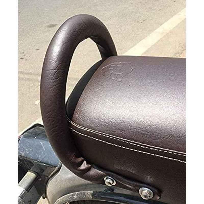 AOW Backrest Support Pillion Brown Cushion Back Rest Full Black Bar for Royal Enfield Models RE-16-picture-25