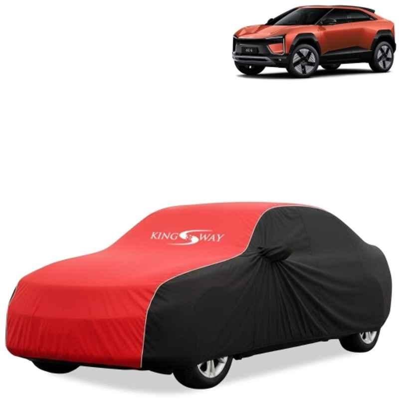 Kingsway Super Waterproof All Weather Protection Polypropylene Black & Red Car Cover for Mahindra BE 6 2025 Onwards with Mirror & Antenna Pockets