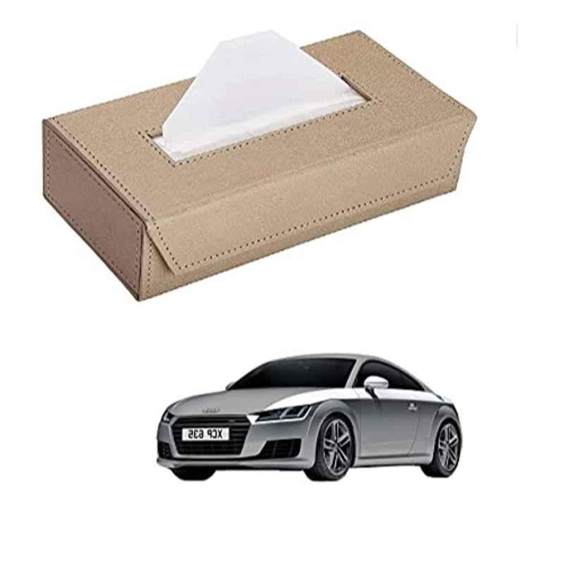 Kozdiko 100 Pulls PU Leather Beige Car Tissue Paper Box with 200 Sheets for Audi TT