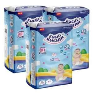 Kuchi Kuchhi 42 Pcs 12-17kg White Extra Large Ultra Soft Baby Diaper Pant with 3D Bubble Top, KK_XL42X3 (Pack of 3)