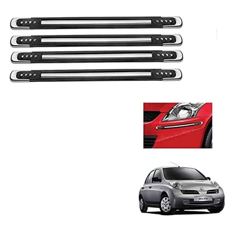 Kozdiko 4 Pcs Black Bumper Guard Protector Set for Nissan Micra