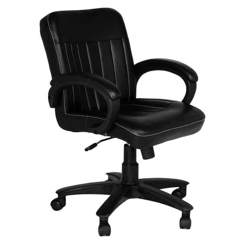 High Living Bellona Leatherette Medium Back Black Office Chair