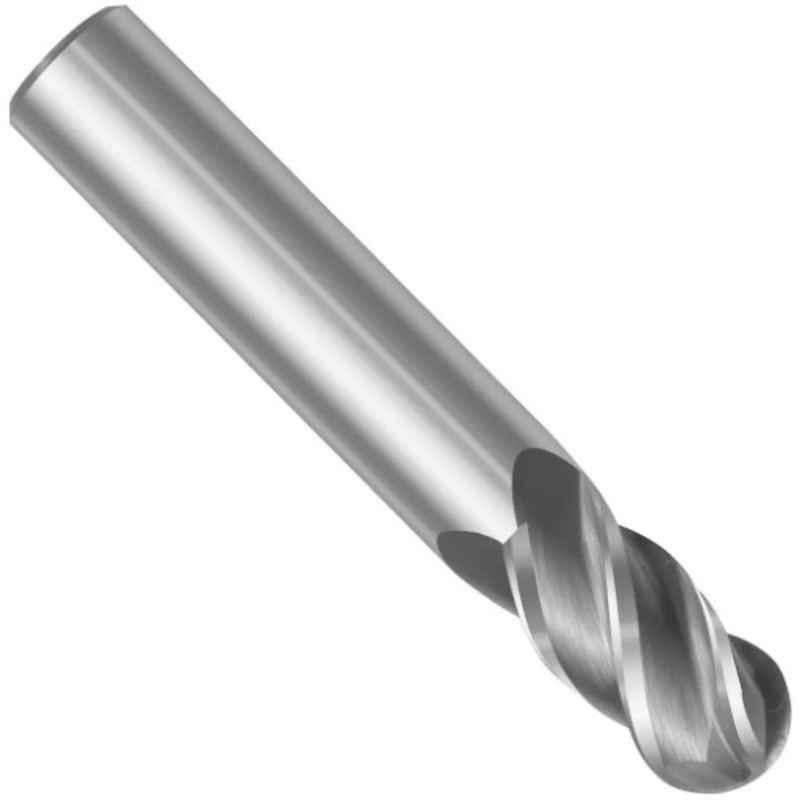 Addison 3x6 mm Long Series TISINOS Coated 2 Flute Die & Mould Solid Carbide Hard Ball Nose End Mill, K2DHSB0300603075