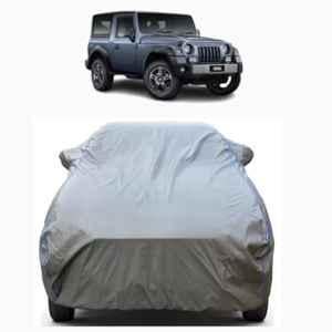 Aarex Auto Polyester Grey Car Body Cover with Mirror Pocket, Triple Stitched, Dustproof & Heat Resistant for Mahindra Thar All Models & Years (2012-2026)