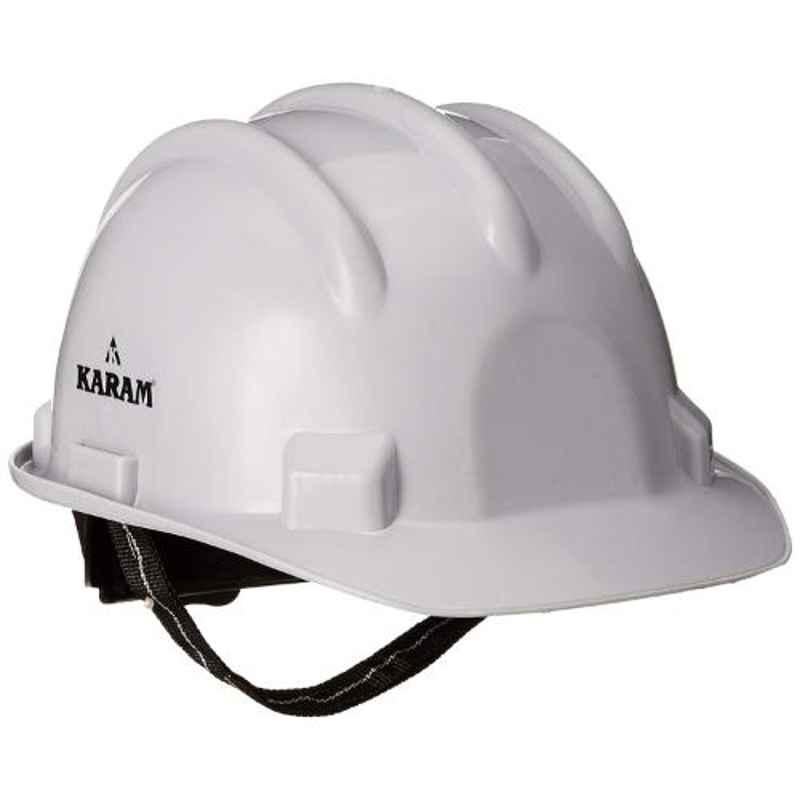 Karam Grey Plastic Cradle Ratchet Type Safety Helmet, PN-521 (Pack of 2)