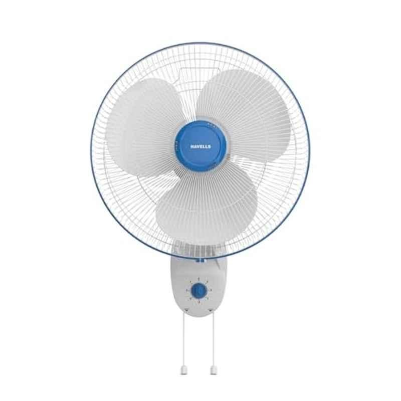 Havells Gatik Pro 57W 1350rpm White & Blue Wall Fan, Sweep: 400 mm
