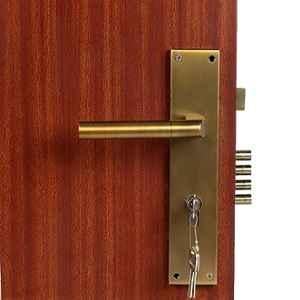 Handle Waala MG303 10 inch 60mm Stainless Steel Antique Brass Finish Cylindrical Plate One Side Key Mortise Door Lock Set