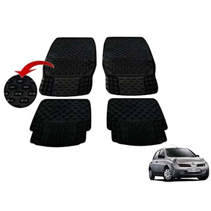 Kozdiko 4 Pcs PVC & Rubber Black Car Floor Mat Set for Mitsubishi Pajero Sport