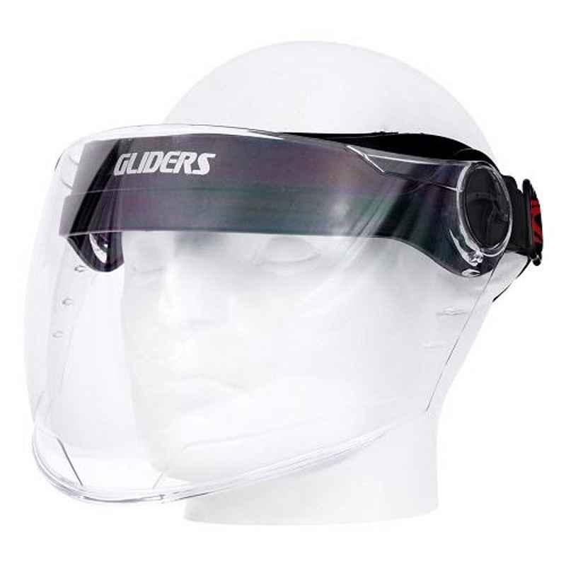 Gliders Unisex Flip-Up Clear Universal Face Shield with Elastic Strap (Pack of 10)