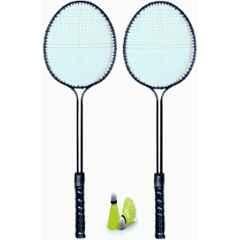 STYRKR 2 Pcs Black Badminton Racket with 2 Pcs Nylon Shuttlecocks