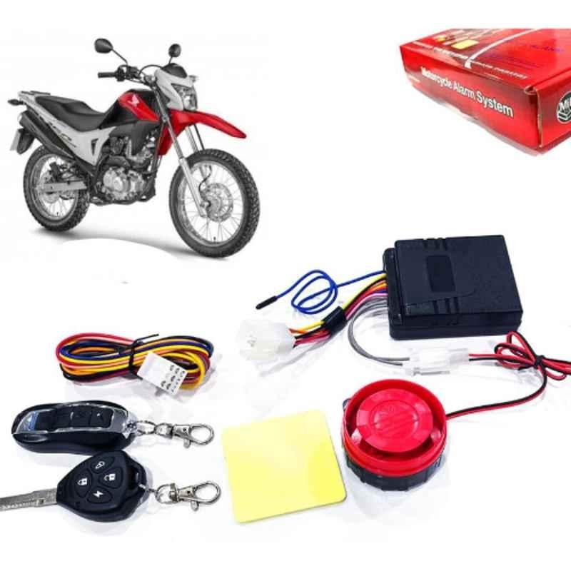 Auto Pearl 12V Black Two-Way Anti Theft Motorcycle Alarm Kit with 2 Pcs Remote for NXR 160
