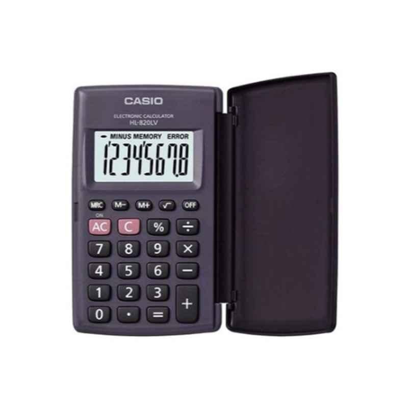 Casio HL820LV-BK 104x127x7.5mm Plastic Black 8 Digit Basic Electronic Calculator