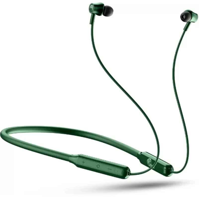 Cellecor NK-3 Green Wireless Bluetooth Earphone Neckband with Inbuilt Mic
