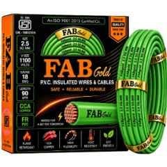 Fabgold 2.5 Sqmm Green FR PVC Multi Strand Electrical Wire, FABGOLD23, Length: 90m