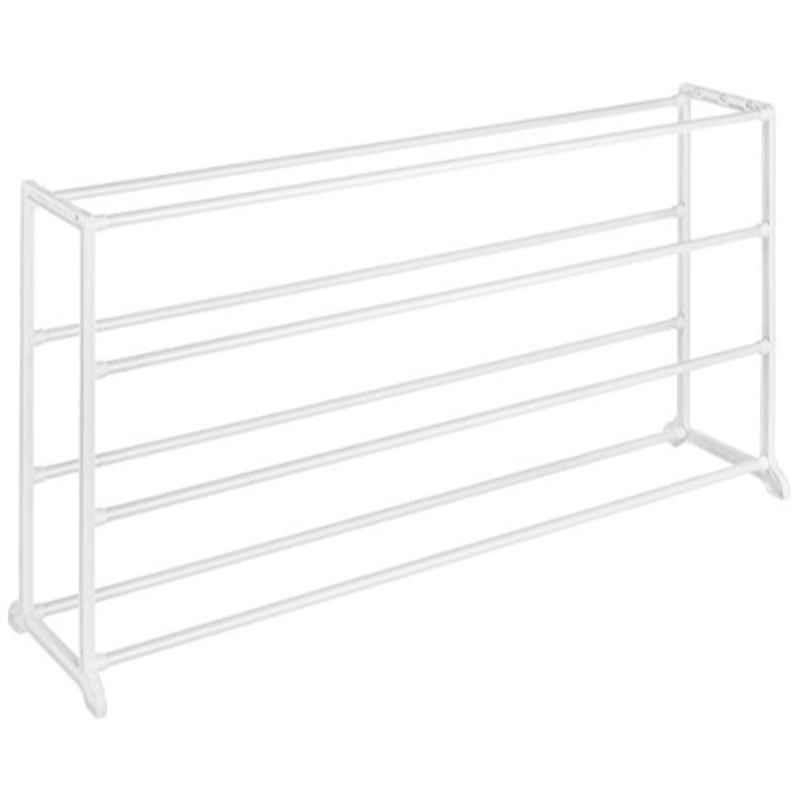Whitmor 20 Pair 4 Tier Resin White Shoe Rack, 6780-3139-WHT