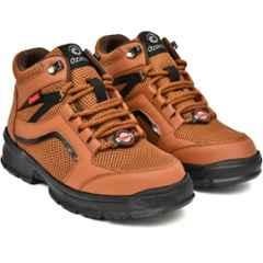 Ozarro Grain Leather Steel Toe Tan Safety Shoes, S4463, Size: 9