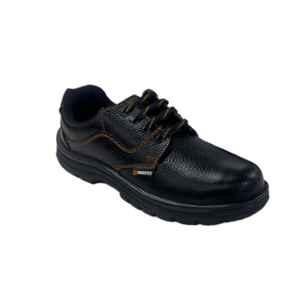 Tungsten Safety 5001BO PVC Sole Barton Leather Black Steel Toe Safety Shoes, Size: 10