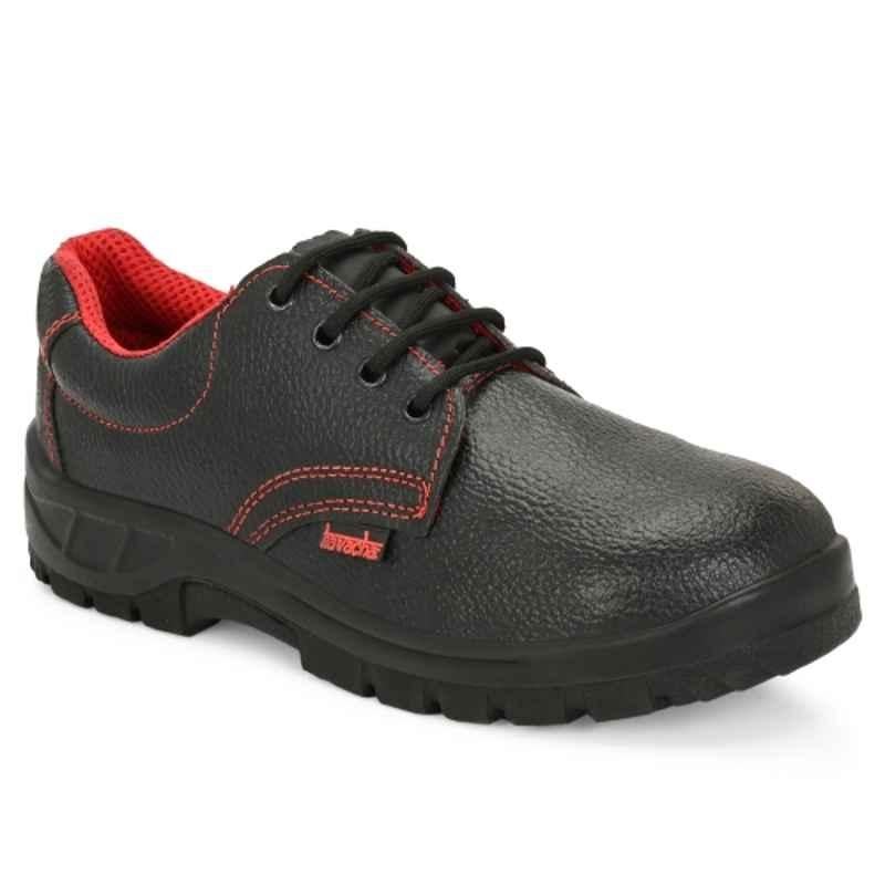 Kavacha S230 Leather Black & Red Steel Toe Safety Shoe, Size: 11