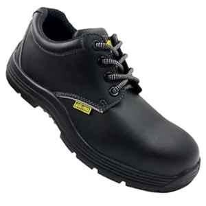 Jama Micro-Fiber Steel Toe Black Safety Shoes with PU Sole Double Density, JM 003, Size: 8