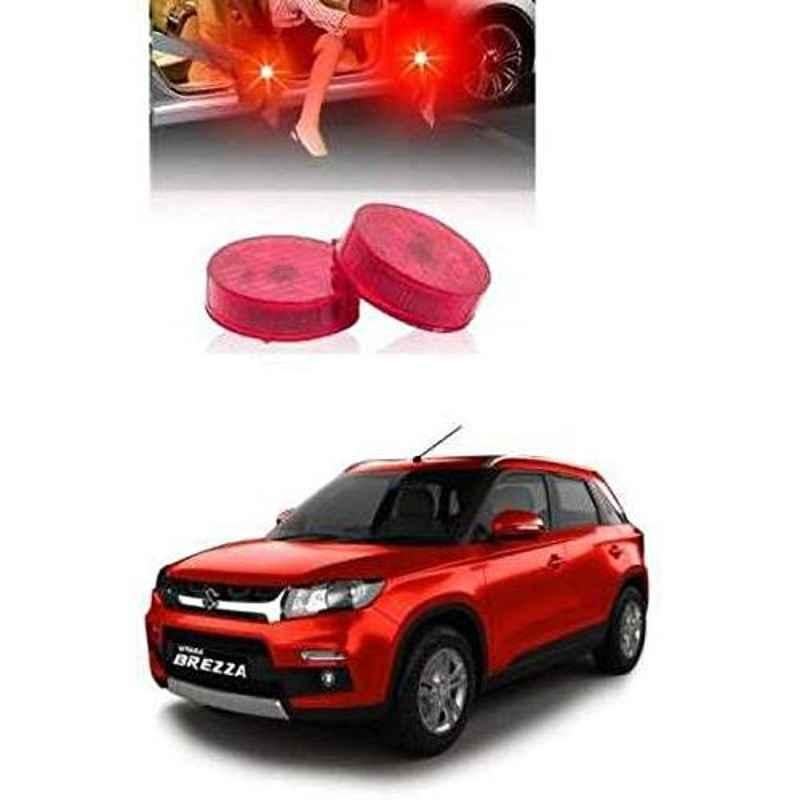 Viva City 2 Pcs Red Plastic Wireless Magnetic LED Car Door Opening Warning Lights with 2 Free Batteries