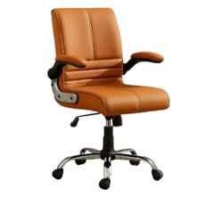 Newturn Maxson Leather Tan Medium Back Ergonomic Revolving Chair