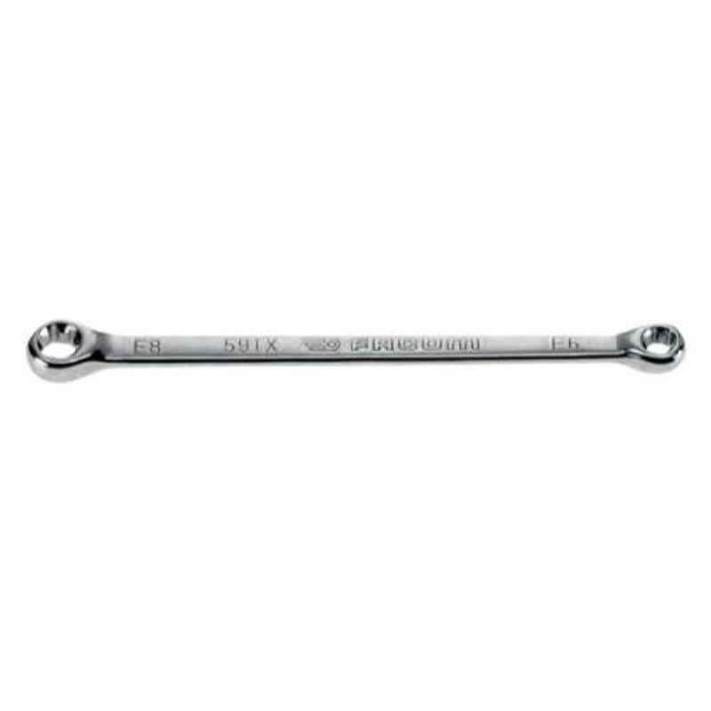 Facom 24.6x28.7mm Satin Chrome Finish Straight Ring Wrench With Torx Profile, 59TX.20X24
