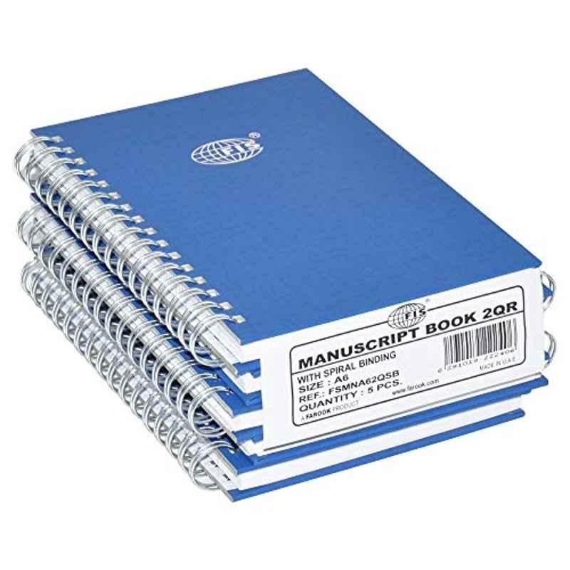 FIS 5 Pcs A6 96 Sheets Manuscript Notebook Set, FSMNA62QSB