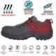 Karam Flytex FS 213 Fly Knit Fiber Toe Cap Grey & Red Sporty Work Safety Shoes, Size: 6