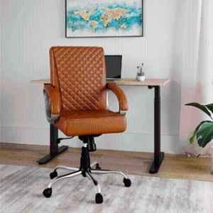 RM HOME Charlie PU Leather Medium Back Orange Executive Chair