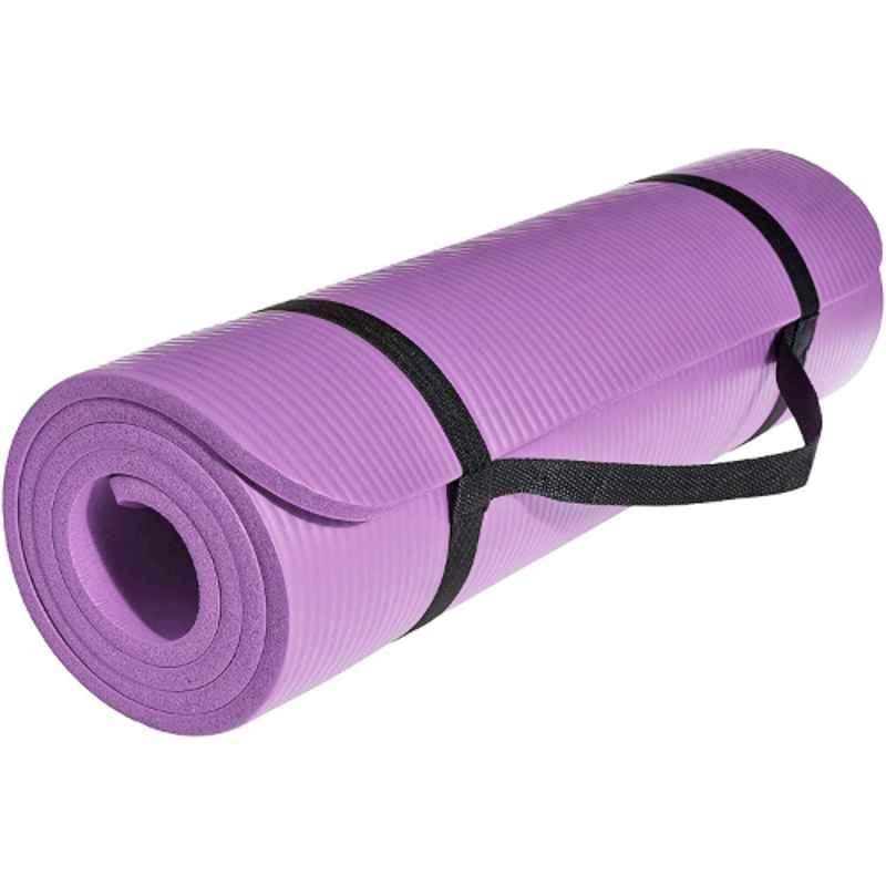 Strauss 61x10x8cm Polyvinyl Chloride Foam Purple Yoga Mat with Carrying Strap, ST-1398