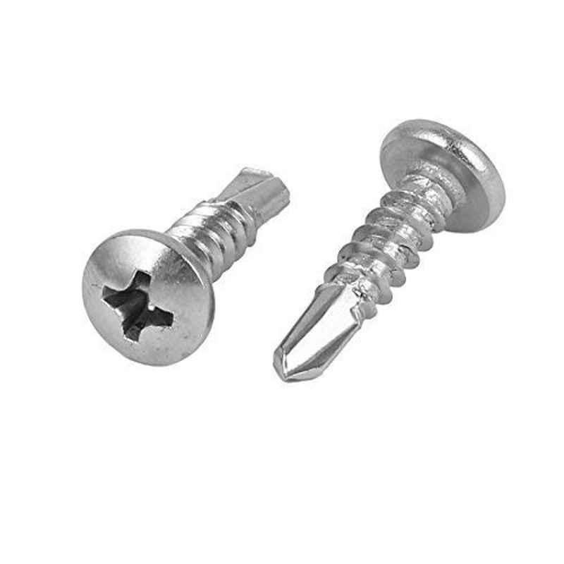 RKGD 100 Pcs 4.2x13mm Stainless Steel 410 Silver Self Drilling Screw Set
