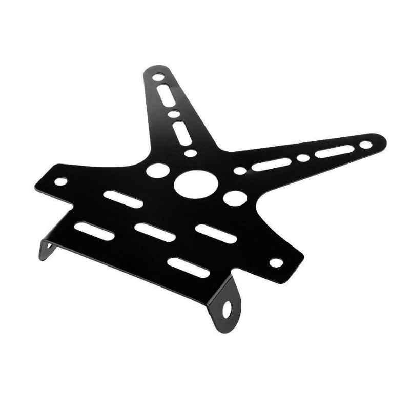 RA Accessories motorcycle number license plate adjustable aluminum alloy holder mount bracket - black