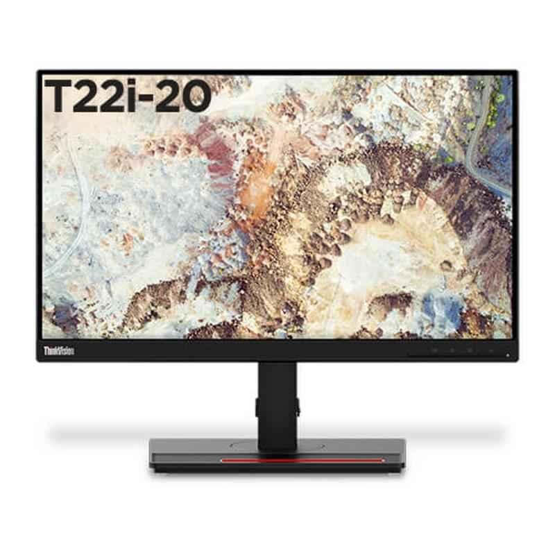 Lenovo ThinkVision T22i-20 21.5 inch 1920x1080p FHD LCD Monitor, 61FEMAR6WW