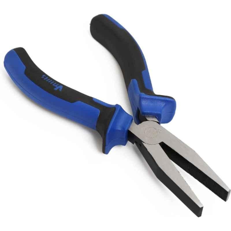 VTOOLS 6 inch Carbon Steel Blue & Black Anti Slip Long Nose Plier, VT2137