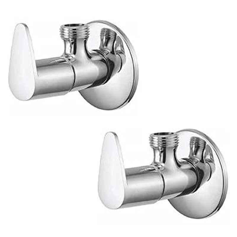 Spazio Stainless Steel Chrome Finish Vignette Angle Valve (Pack of 2)
