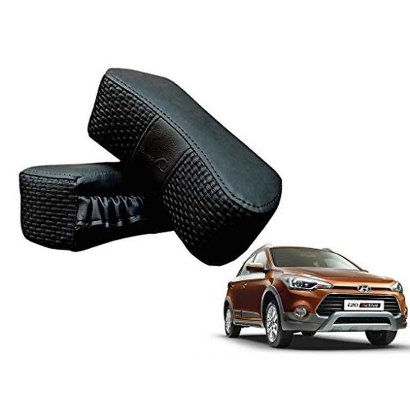 Kozdiko 2 Pcs Memory Foam Black Luxurious Neck Rest Set for Hyundai I20 Active, koz_16462