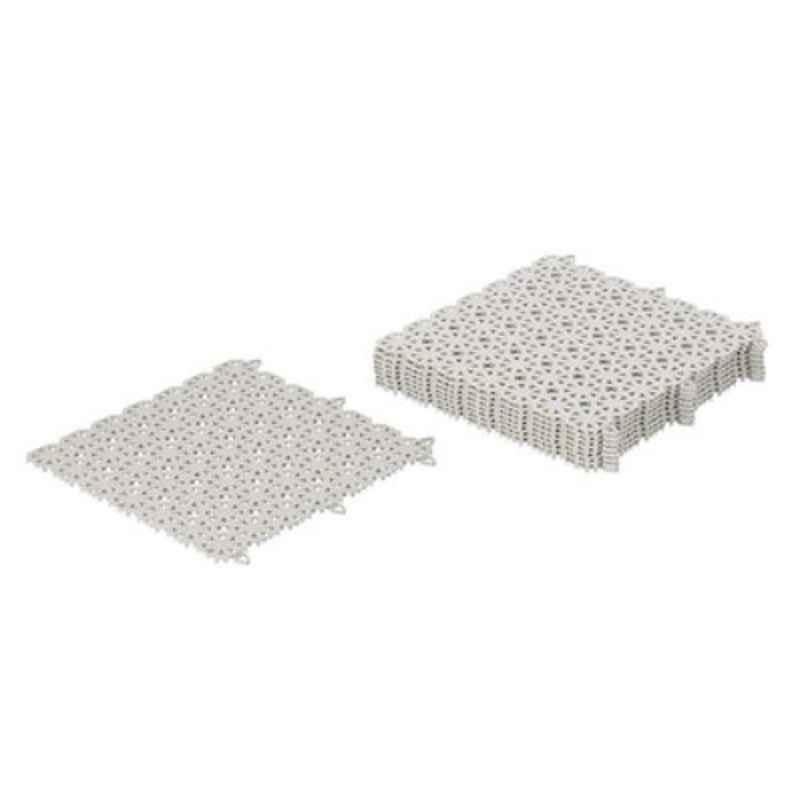 Rubik 30x30cm Plastic Silver Indoor & Outdoor Floor Decking Tiles, 90238115 (Pack of 9)