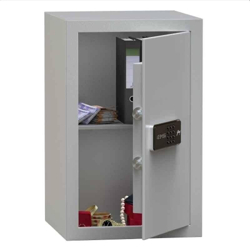 Godrej Forte Pro 55 Litre Alloy Steel Light Grey Digital Electronic Safe Locker with 3 Backup Keys & Motorized Locking Mechanism, 46171591SD00765