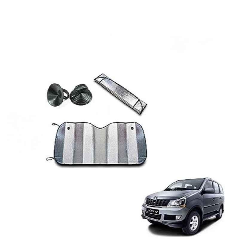 Kozdiko Aluminium Foil UV Protection Silver Windshield Sun Shade for Mahindra Xylo