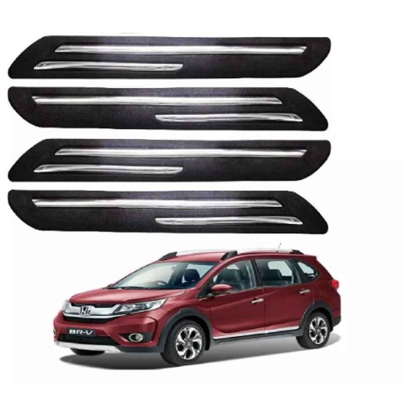 Sca Rubber Car Side Bumper Protector Guard with Double Chrome Strip for Honda Brv All Model Black Set Of 4, SCA-35WJ63