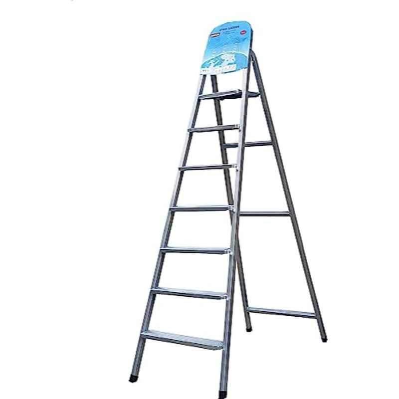 Robustline 7 Steps 350lbs Aluminium Silver Multi Purpose Ladder